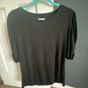 Maurice's Women's Black Ribbed Knit  Top Large